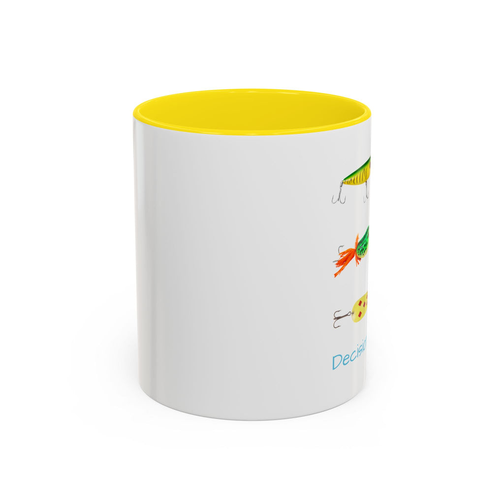 Angler's Accent Coffee Mug - "Decisions...Decisions..." Perfect for Fishing Enthusiasts