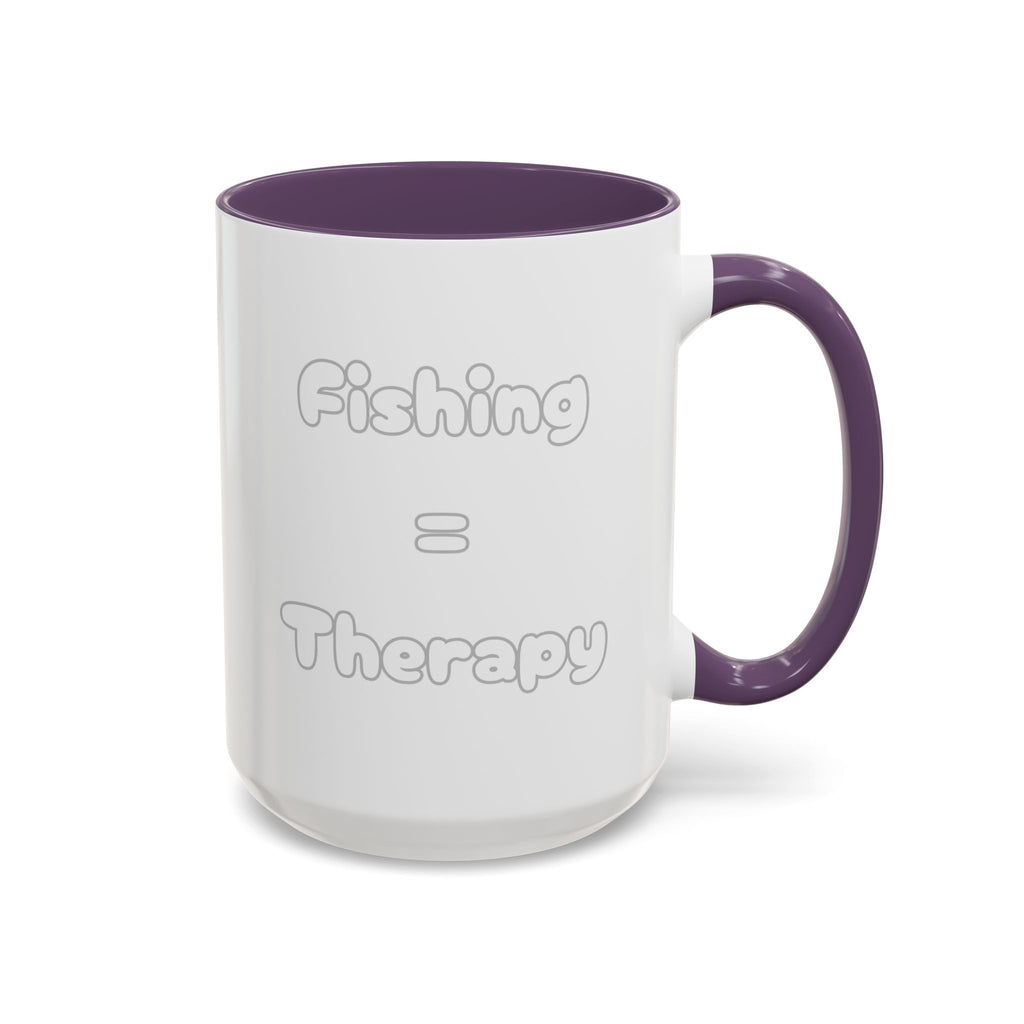 "Fishing = Therapy" Accent Coffee Mug (11, 15oz)