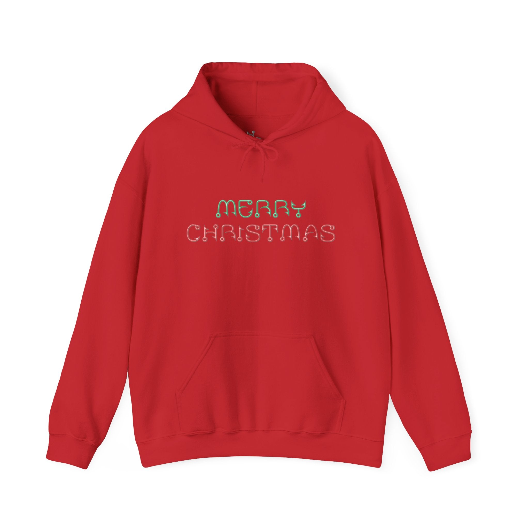 Merry Christmas Fishing Hook Script Hoodie — Cozy Holiday Sweatshirt