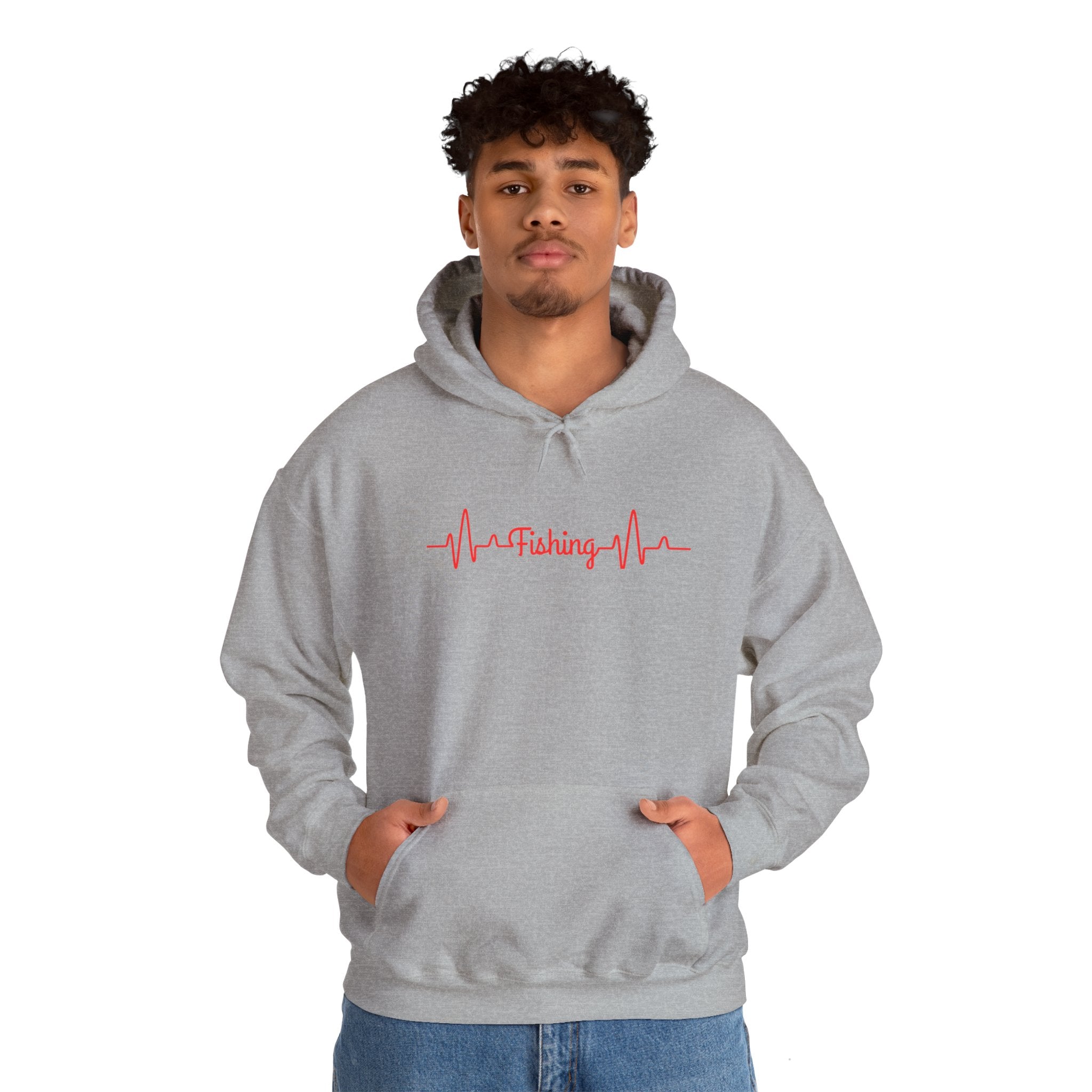 "Fishing Heartbeat" Unisex Hooded Sweatshirt