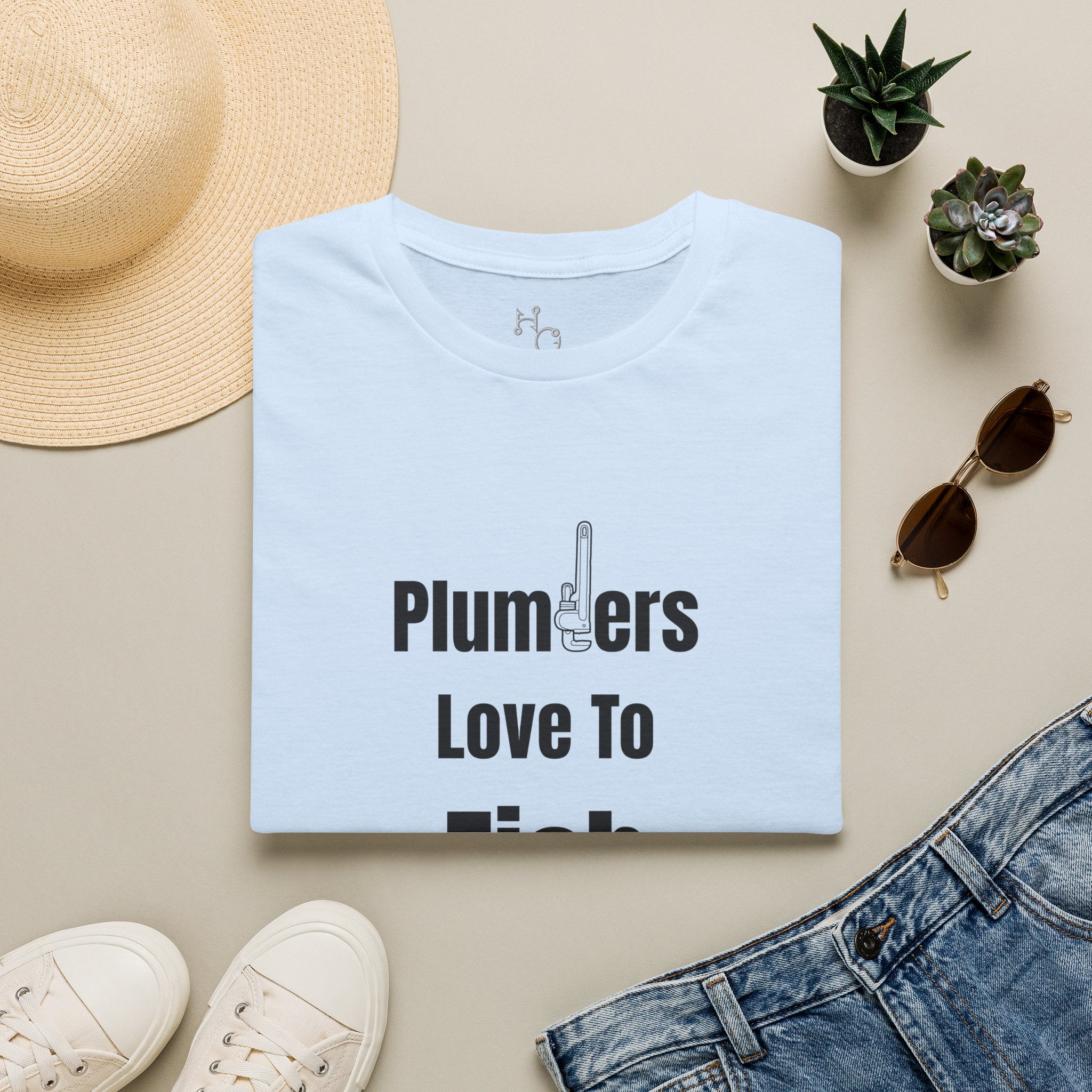 Plumbers Love To Fish T-Shirt — Funny Plumbing Fisherman Tee