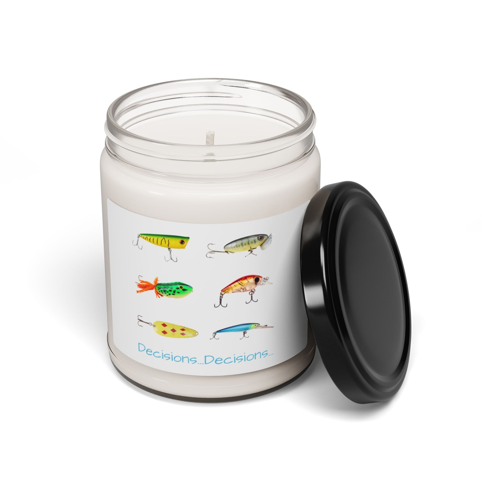Fishing-Themed Scented Soy Candle - "Decisions...Decisions"