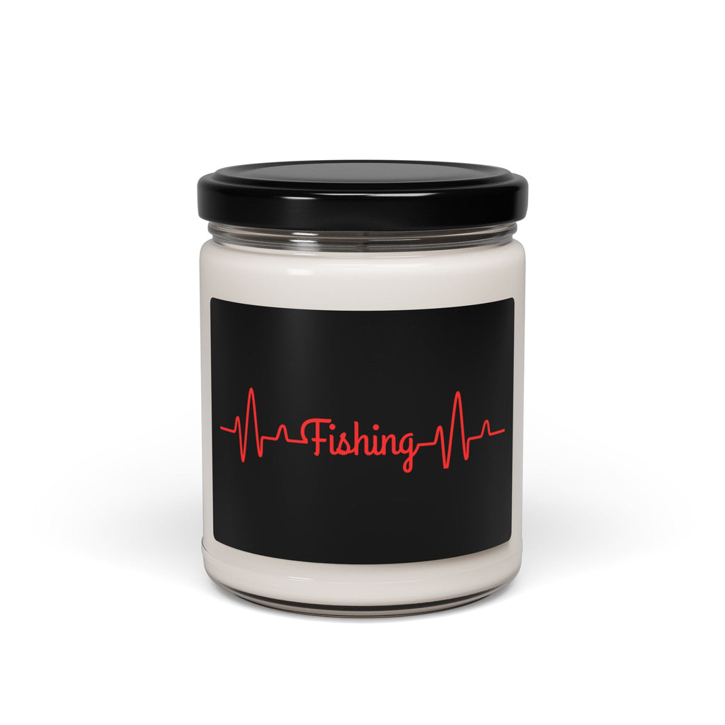 "Fishing Heartbeat" Funny Fishing Soy Candle (9oz) — Gift for Anglers