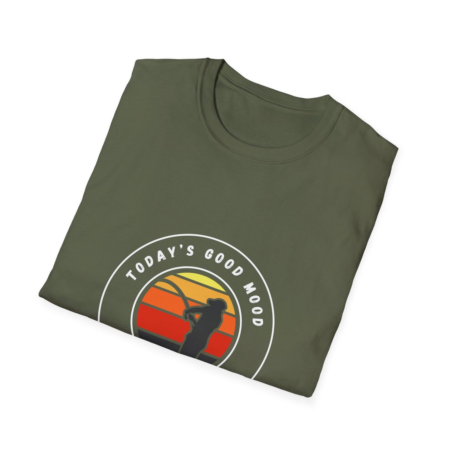 "Today's Good Mood Is Sponsored By Fishing" Unisex Softstyle T-Shirt.