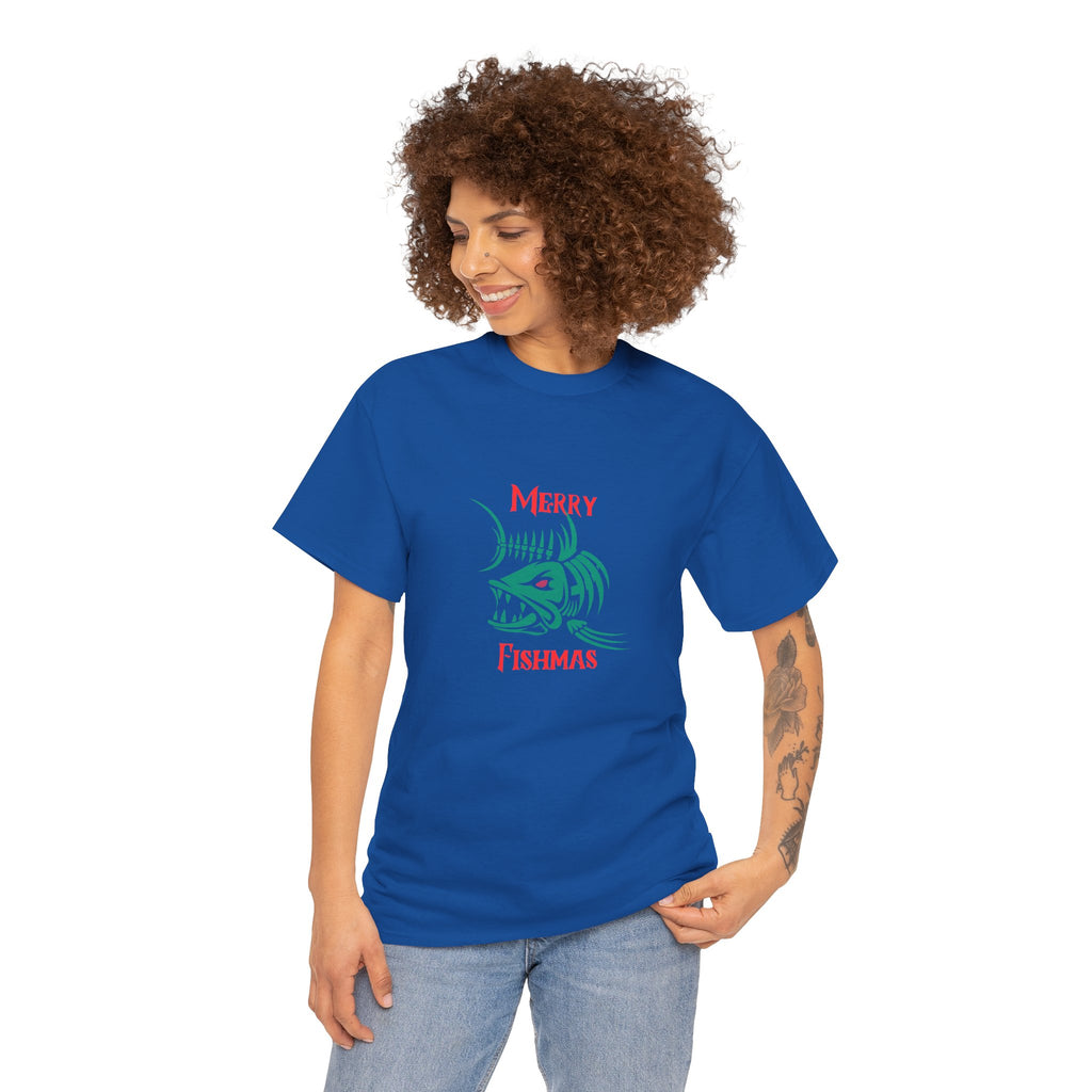 Fishmas Graphic Tee — "Merry Fishmas" Christmas Fishing T-Shirt