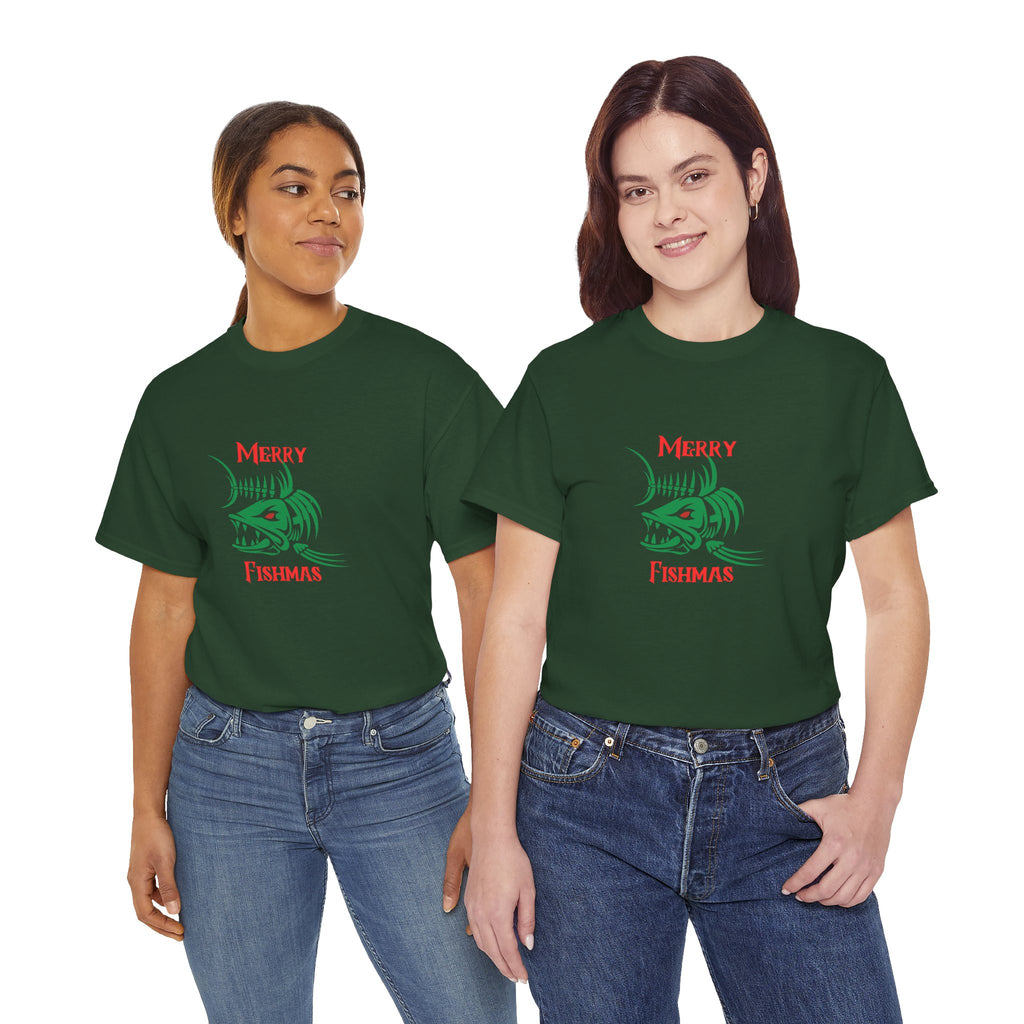 Fishmas Graphic Tee — "Merry Fishmas" Christmas Fishing T-Shirt