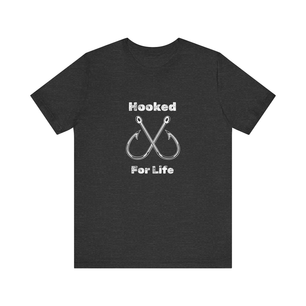 "Hooked for Life" Fishing Tee - Unisex Short Sleeve Shirt Express Delivery available.