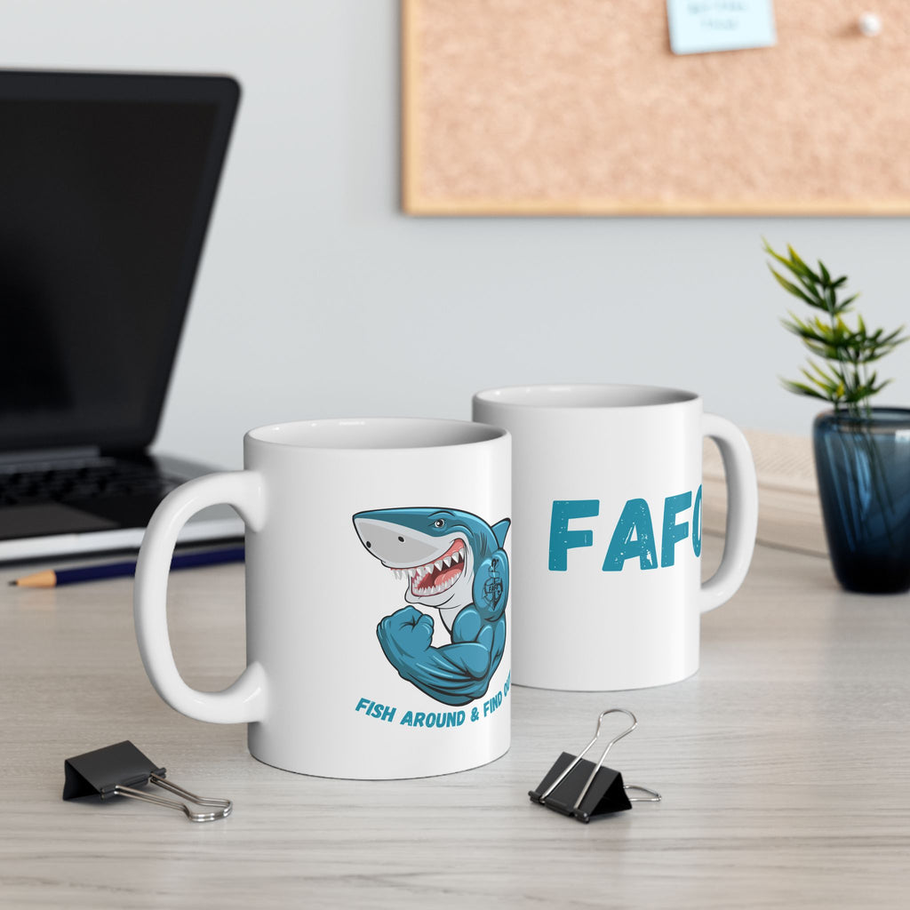 "FAFO - Fish Around and Find Out" Funny Fish Ceramic Mug - 11oz & 15oz