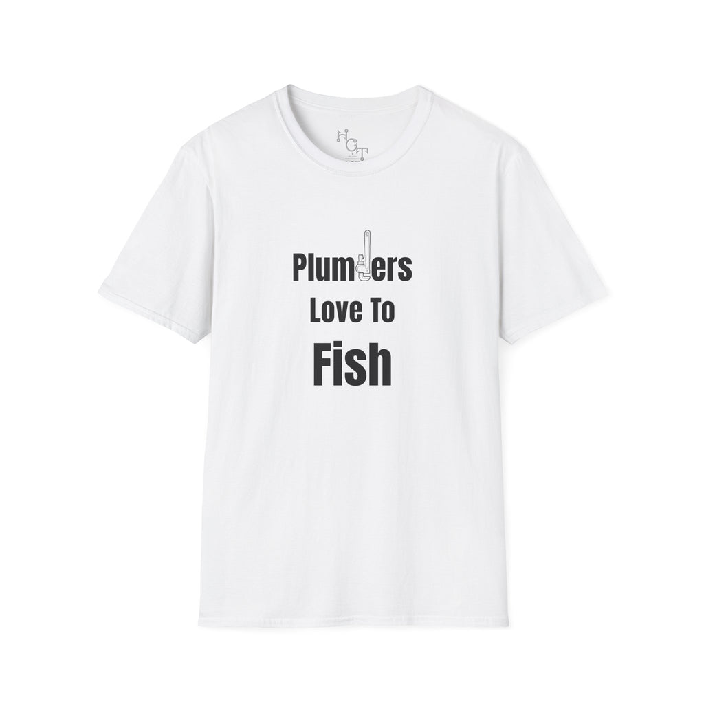 Plumbers Love To Fish T-Shirt — Funny Plumbing Fisherman Tee