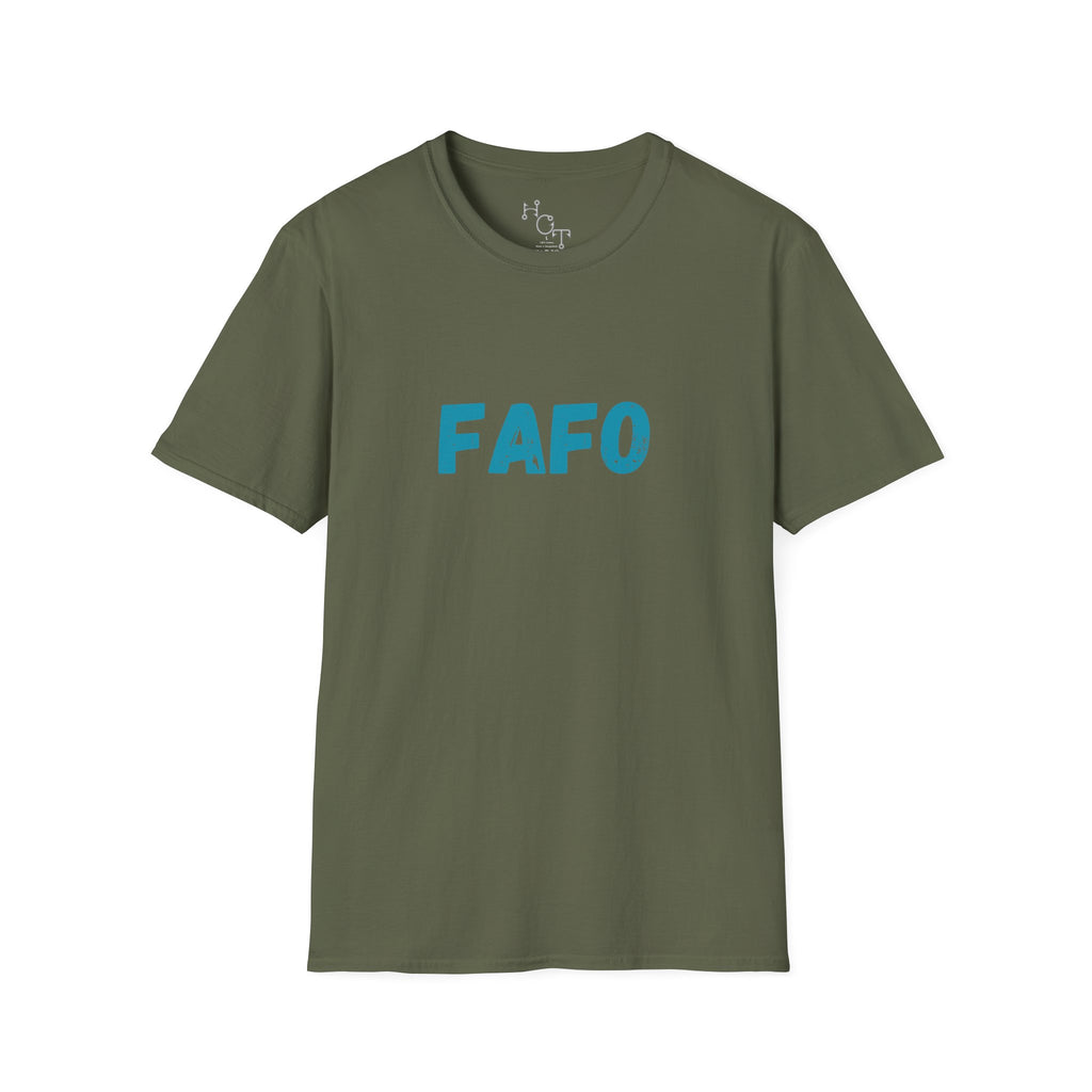 Humorous Unisex Softstyle T-Shirt - "Fish Around and Find Out - FAFO" Shark Design
