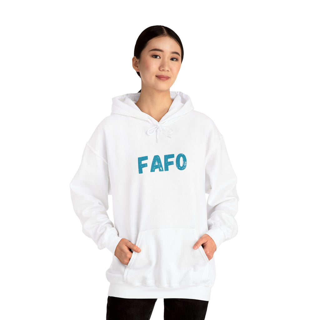 "FAFO - Fish Around and Find Out" Shark Unisex Heavy Blend™ Hooded Sweatshirt - Fun & Casual Streetwear