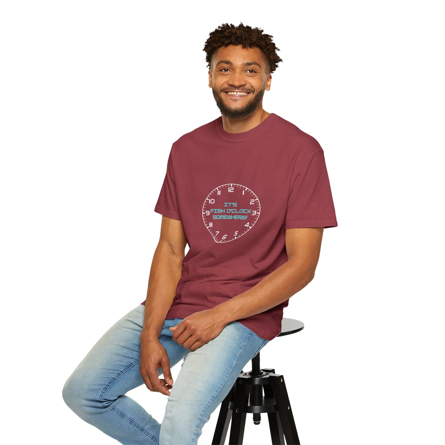 Unisex "It's Fish O'Clock Somewhere!" T-Shirt - Fun Garment-Dyed Tee for Fishing Lovers