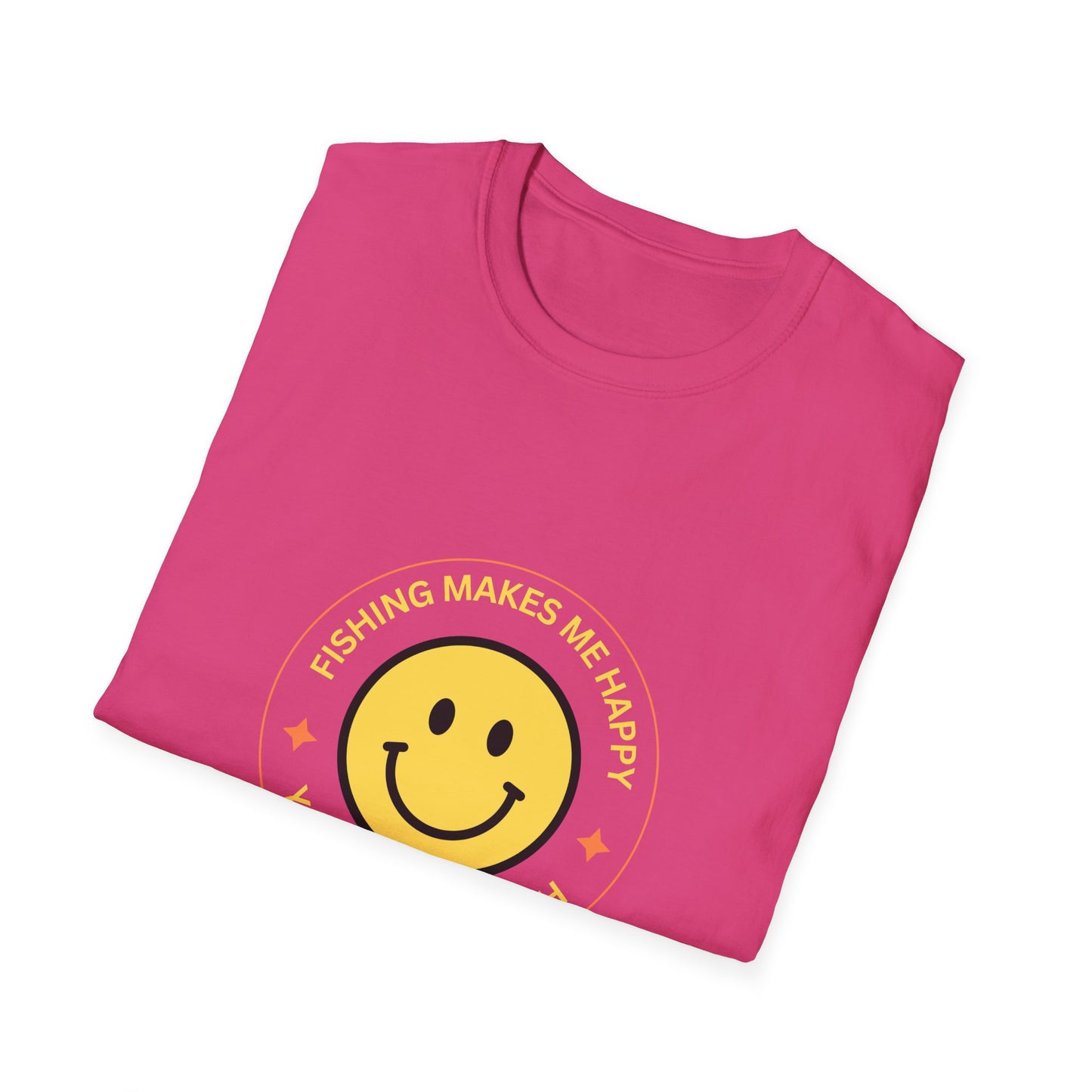 "Fishing Makes Me Happy" Unisex Softstyle T-Shirt