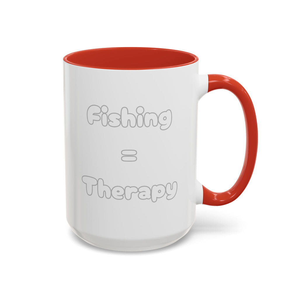 "Fishing = Therapy" Accent Coffee Mug (11, 15oz)
