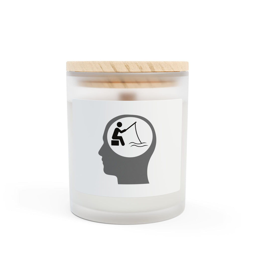 "Fishing On The Brain" Frosted Glass Candle, 11oz. #fishing #fisherman #outdoors