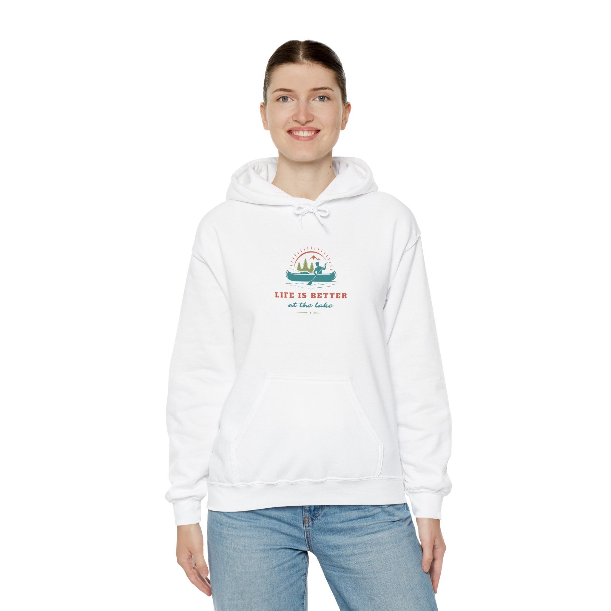 "Life Is Better at the Lake" Hoodie — Cozy Lake Cabin Hooded Sweatshirt