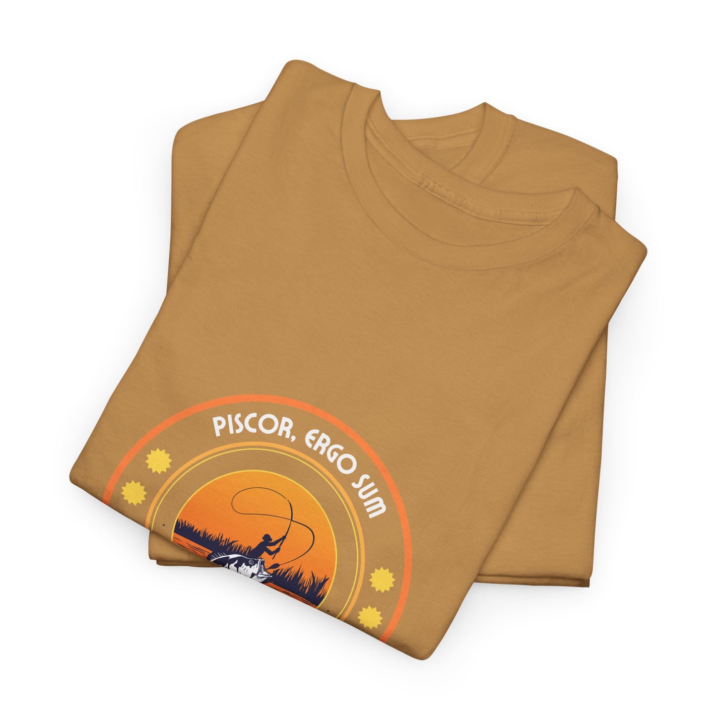 "I Fish, Therefore I Am" Unisex Heavy Cotton Tee - Graphic T-Shirt with Fishing Motif