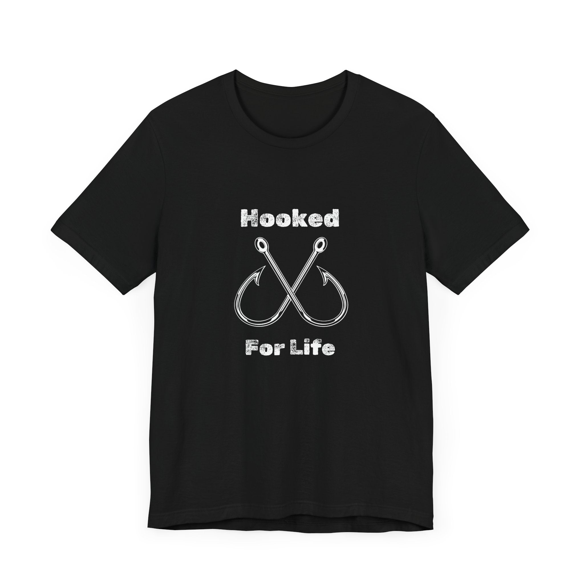 "Hooked for Life" Fishing Tee - Unisex Short Sleeve Shirt Express Delivery available.