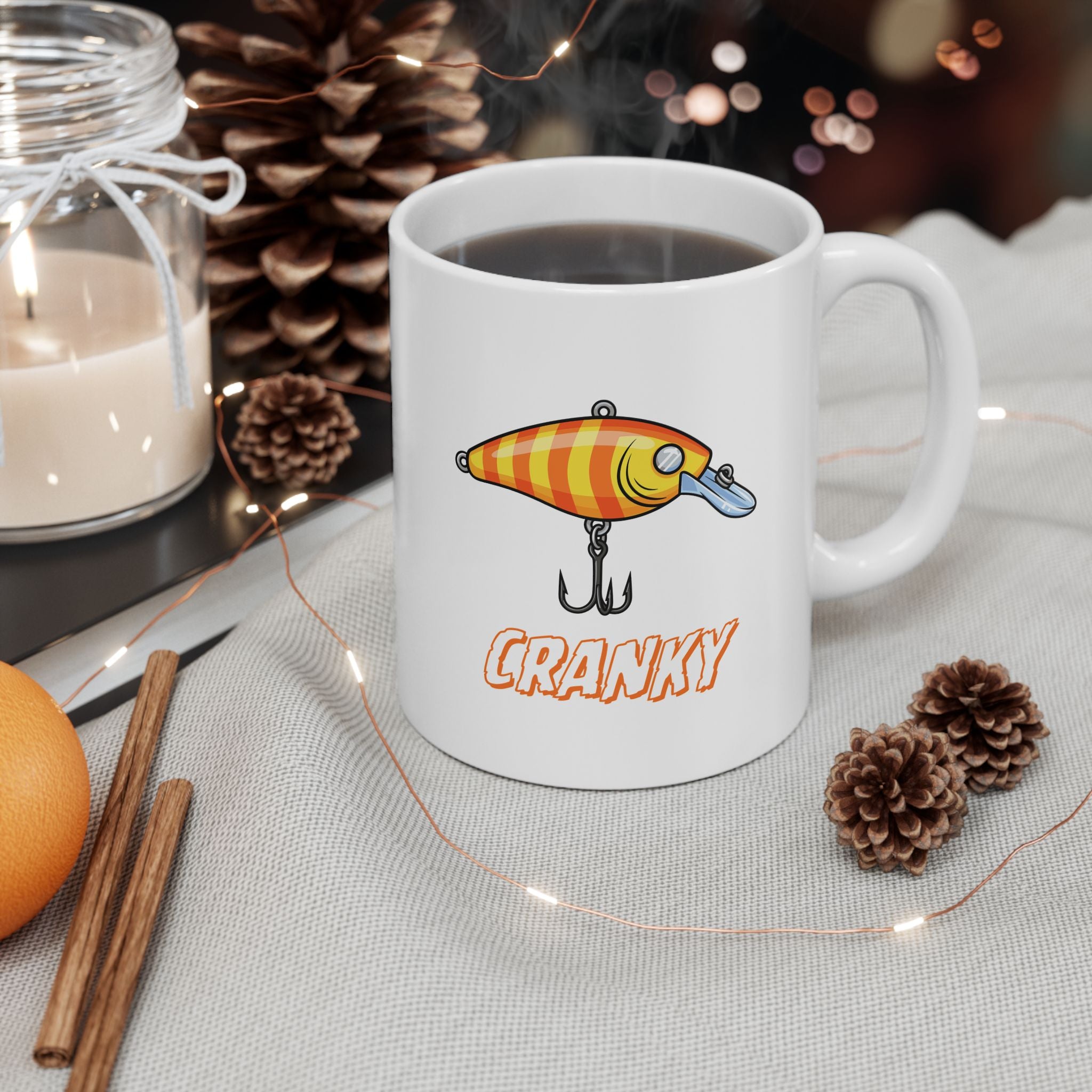 "Cranky" Fishing Themed Ceramic Mug — (11oz, 15oz)
