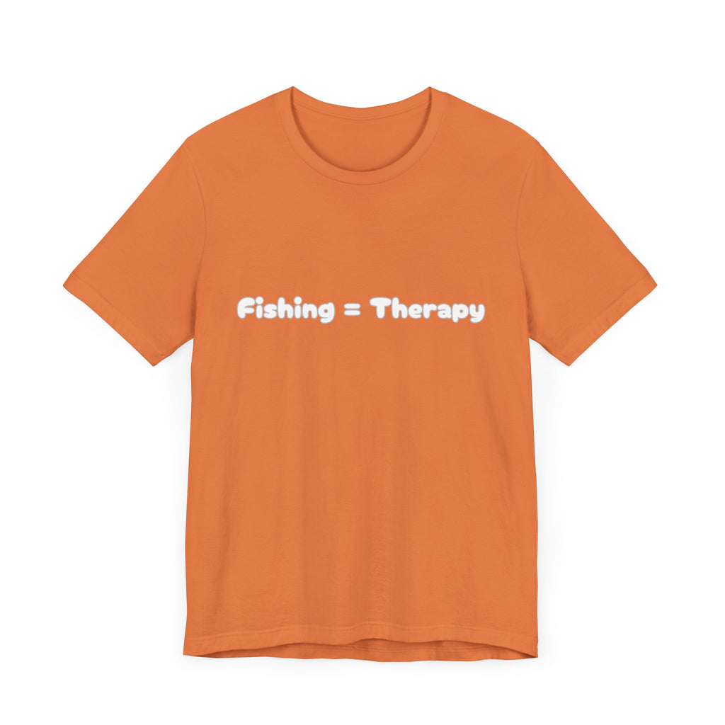 Unisex  "Fishing = Therapy" Jersey Short Sleeve Tee.