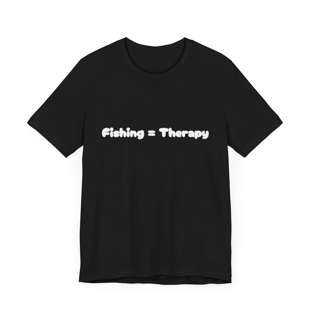 Unisex  "Fishing = Therapy" Jersey Short Sleeve Tee.