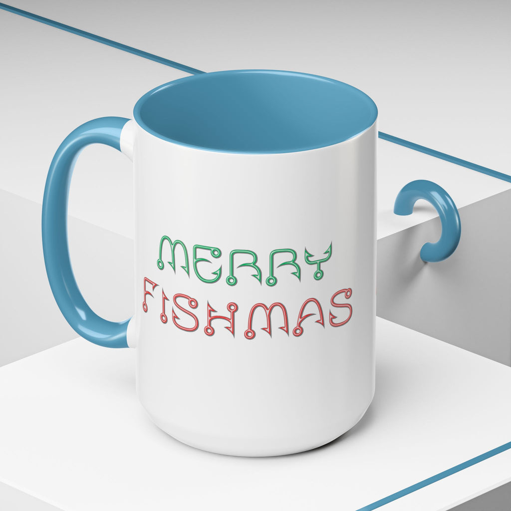 Merry Fishmas Coffee Mug — Funny Holiday Fishing Gift (11/15 oz)