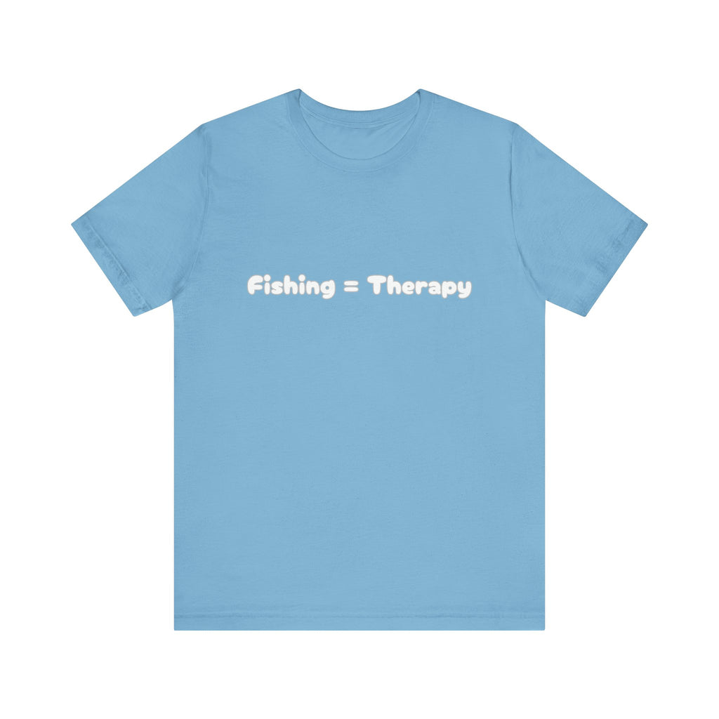 Unisex  "Fishing = Therapy" Jersey Short Sleeve Tee.