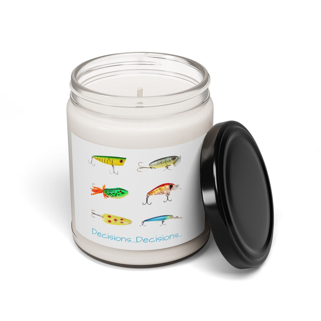 Fishing-Themed Scented Soy Candle - "Decisions...Decisions"