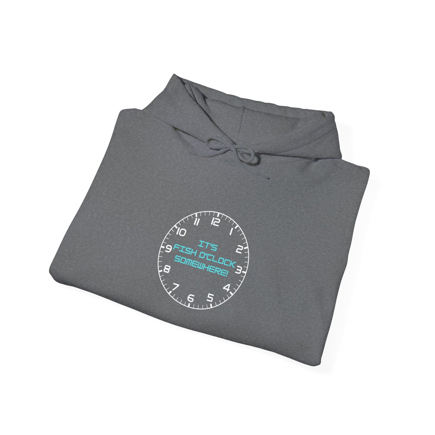 Funny Unisex Hooded Sweatshirt - "It's Fish O'Clock Somewhere" Design