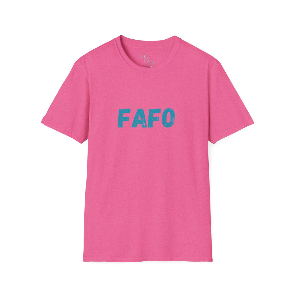 Humorous Unisex Softstyle T-Shirt - "Fish Around and Find Out - FAFO" Shark Design