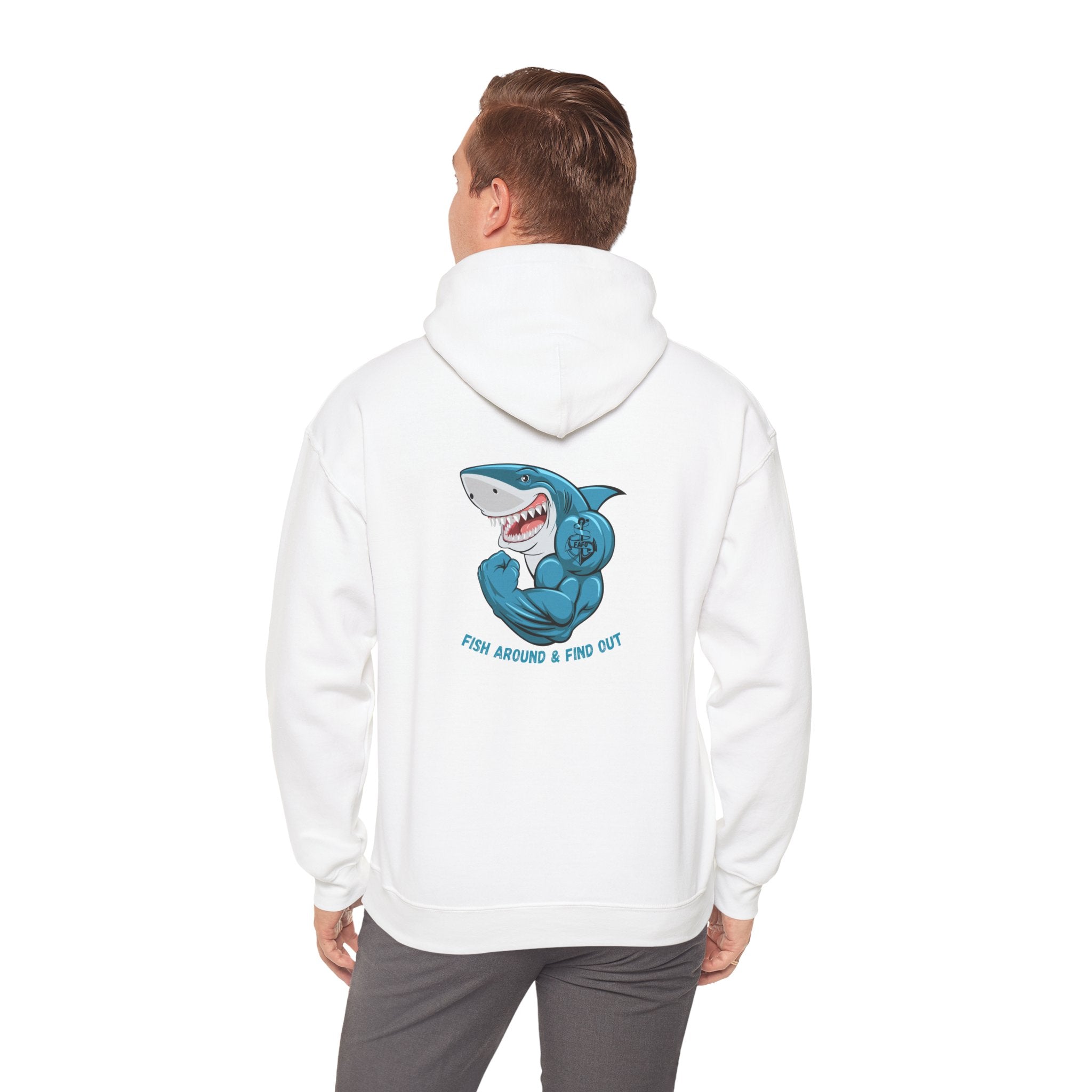 "FAFO - Fish Around and Find Out" Shark Unisex Heavy Blend™ Hooded Sweatshirt - Fun & Casual Streetwear