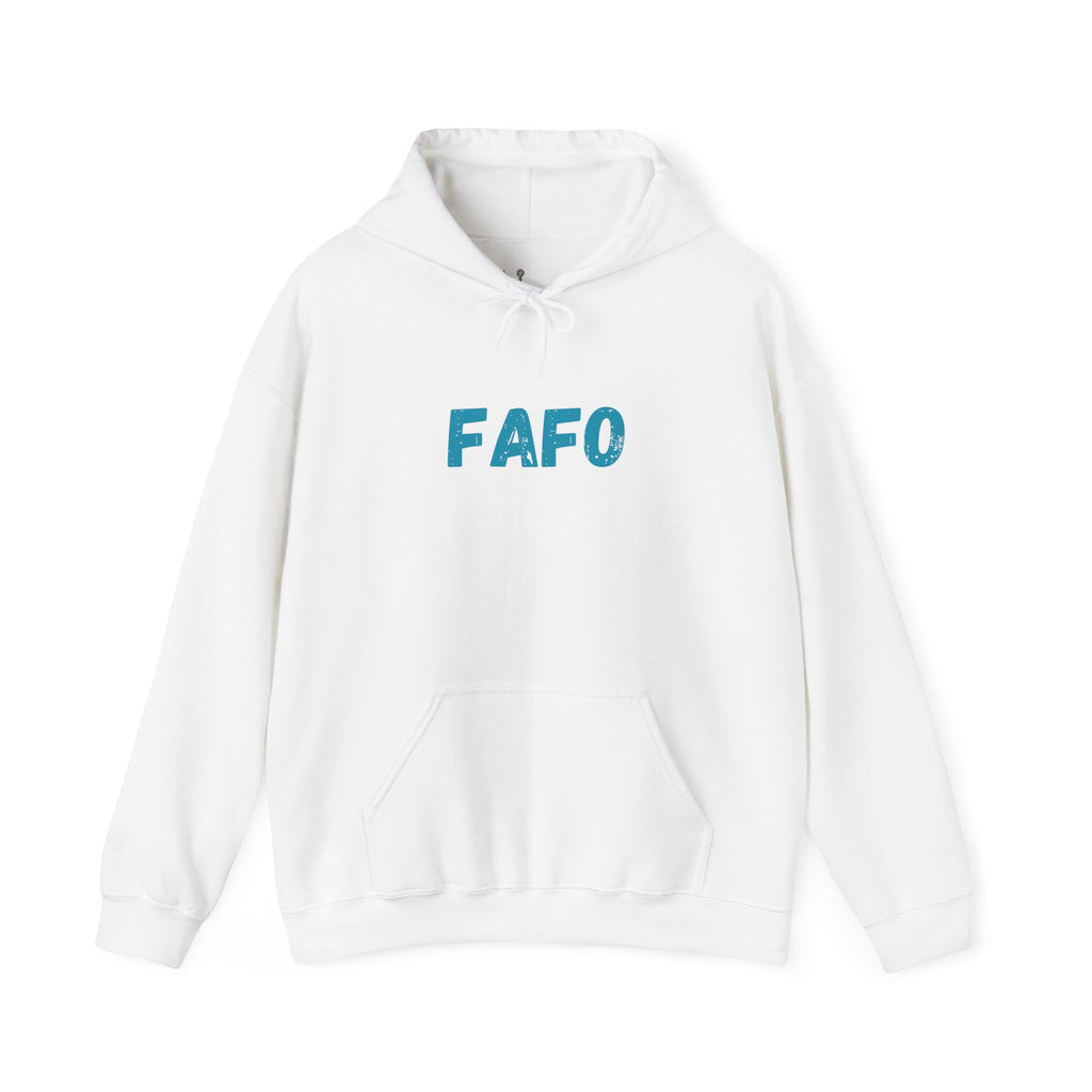 "FAFO - Fish Around and Find Out" Shark Unisex Heavy Blend™ Hooded Sweatshirt - Fun & Casual Streetwear