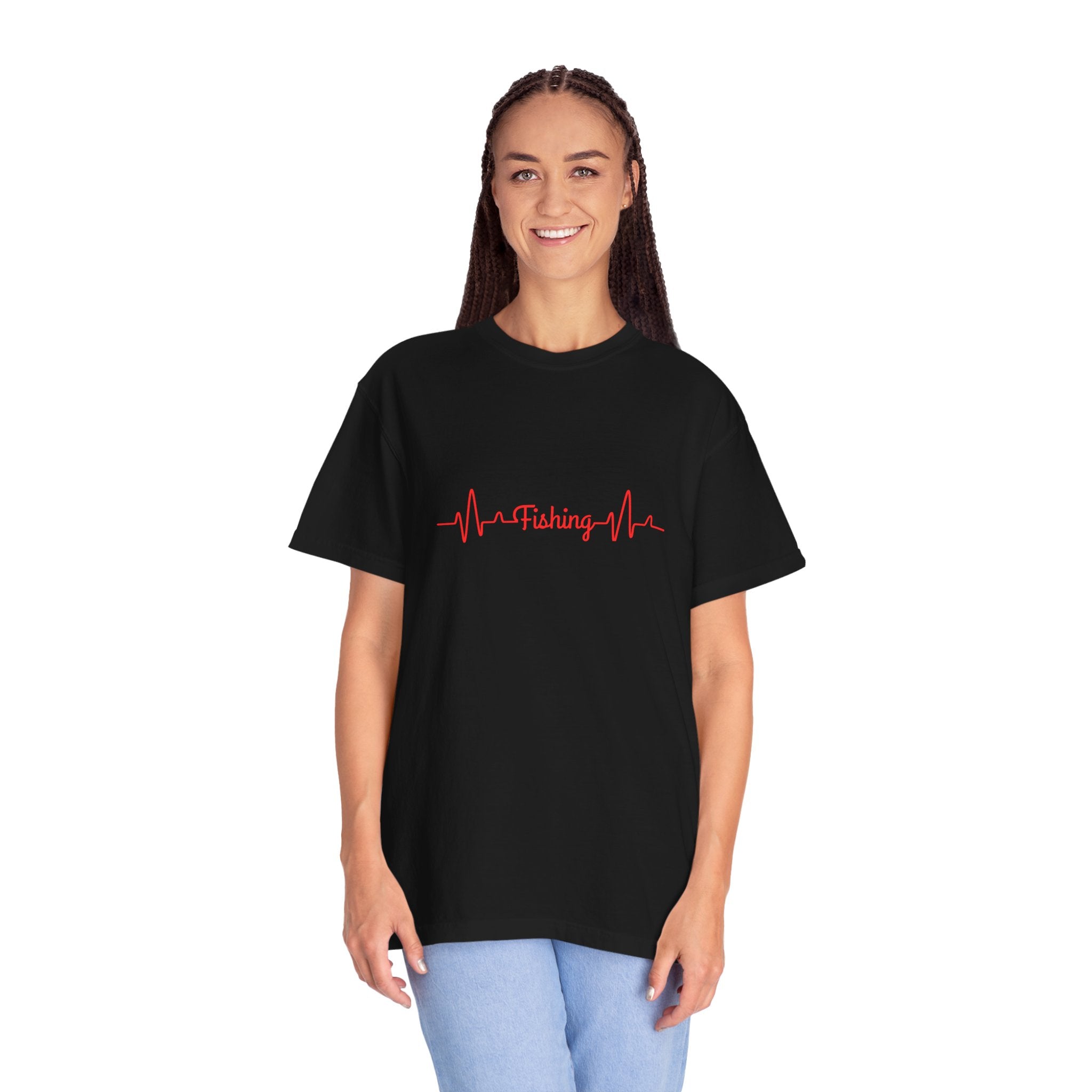 "Fishing Heartbeat" Unisex Garment-Dyed T-Shirt