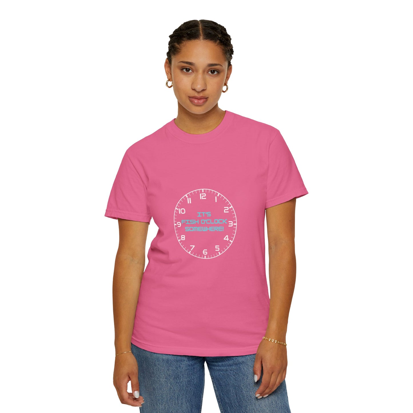 Unisex "It's Fish O'Clock Somewhere!" T-Shirt - Fun Garment-Dyed Tee for Fishing Lovers