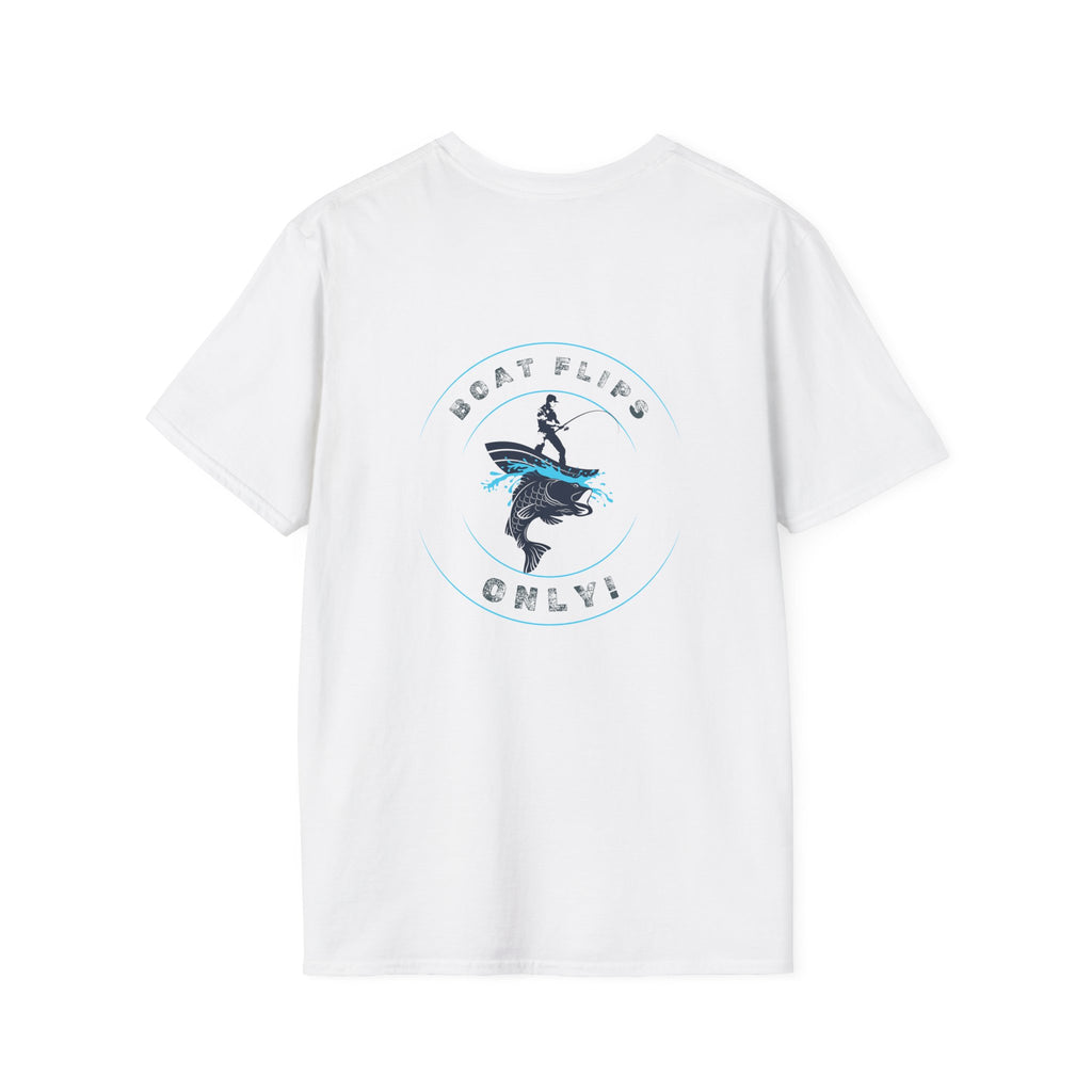 "BFO: Boat Flips Only" Unisex Softstyle T-Shirt - Perfect for Fishing Enthusiasts