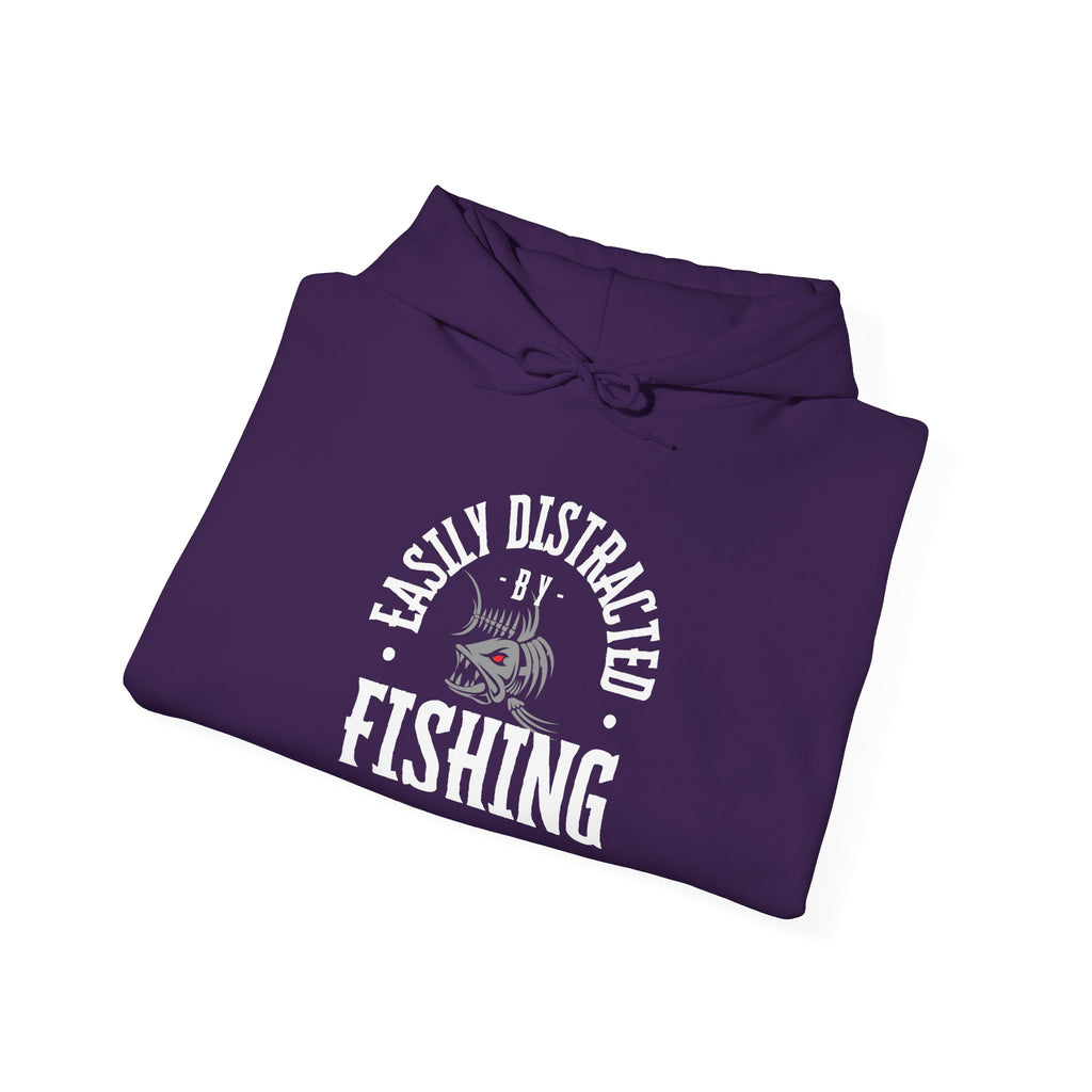 "Easily Distracted by Fishing" Hoodie - Unisex Heavy Blend Sweatshirt for Fishing Lovers