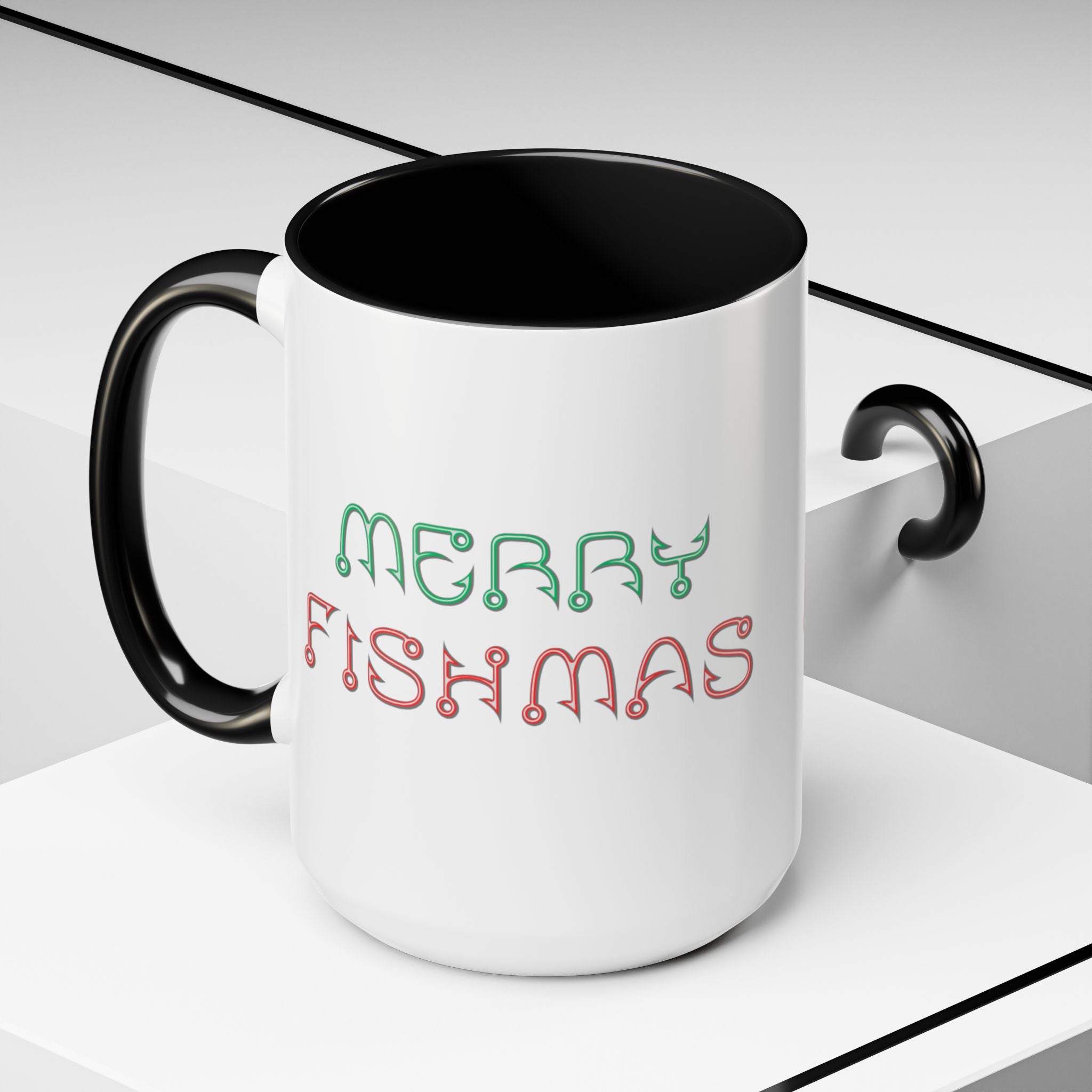 Merry Fishmas Coffee Mug — Funny Holiday Fishing Gift (11/15 oz)