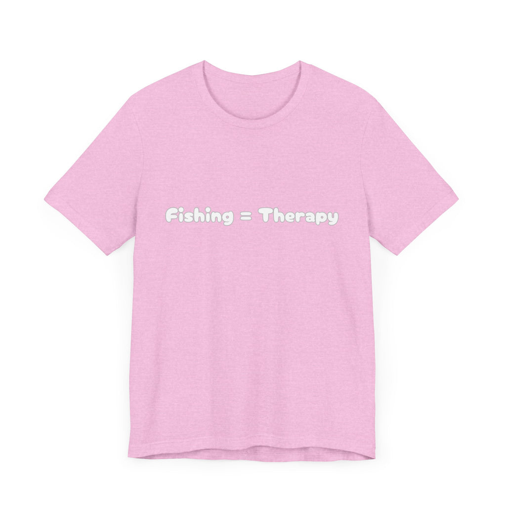 Unisex  "Fishing = Therapy" Jersey Short Sleeve Tee.