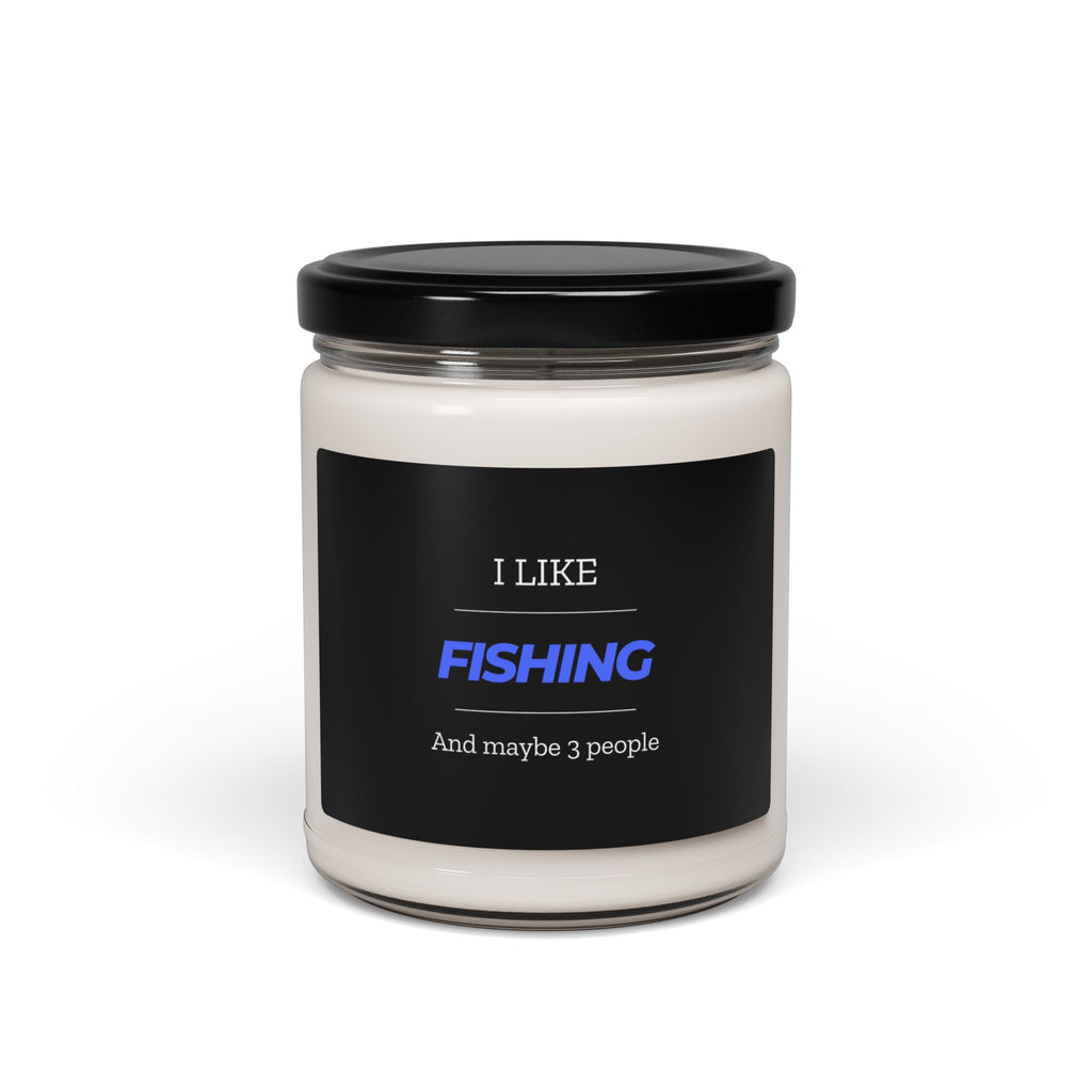 "I Like Fishing, and maybe 3 people"-Themed Scented Soy Candle - Perfect Gift for Anglers