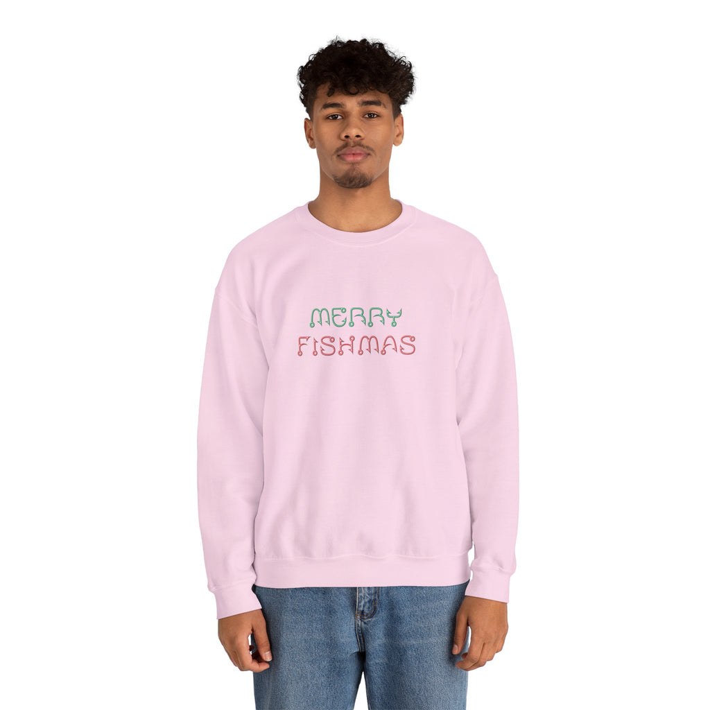 Sweatshirt — "Merry Fishmas" Pastel Holiday Crewneck