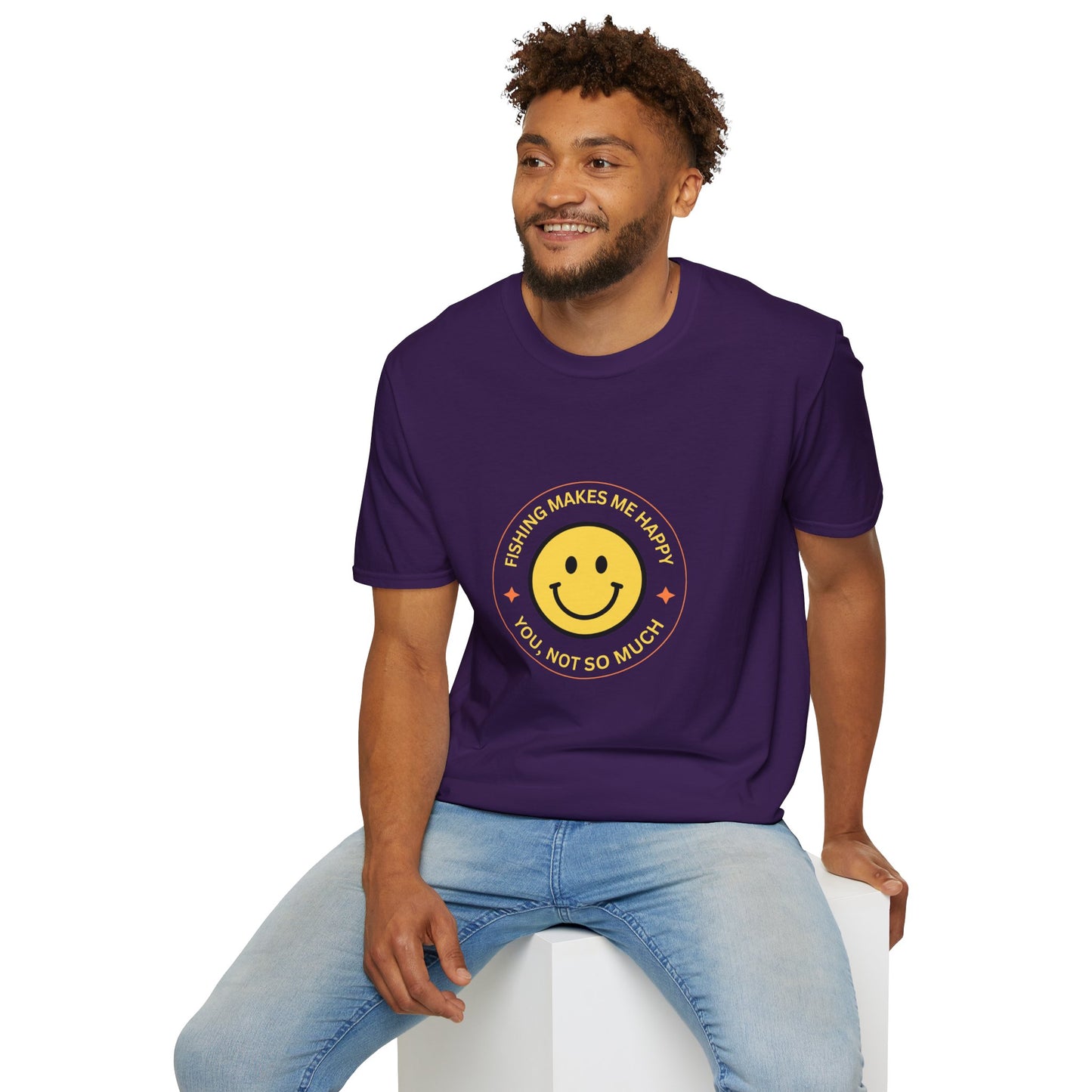 "Fishing Makes Me Happy" Unisex Softstyle T-Shirt