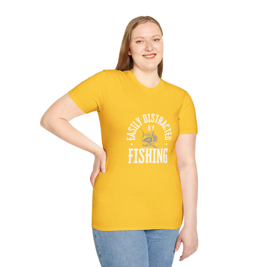 "Easily Distracted by Fishing" Unisex Softstyle T-Shirt