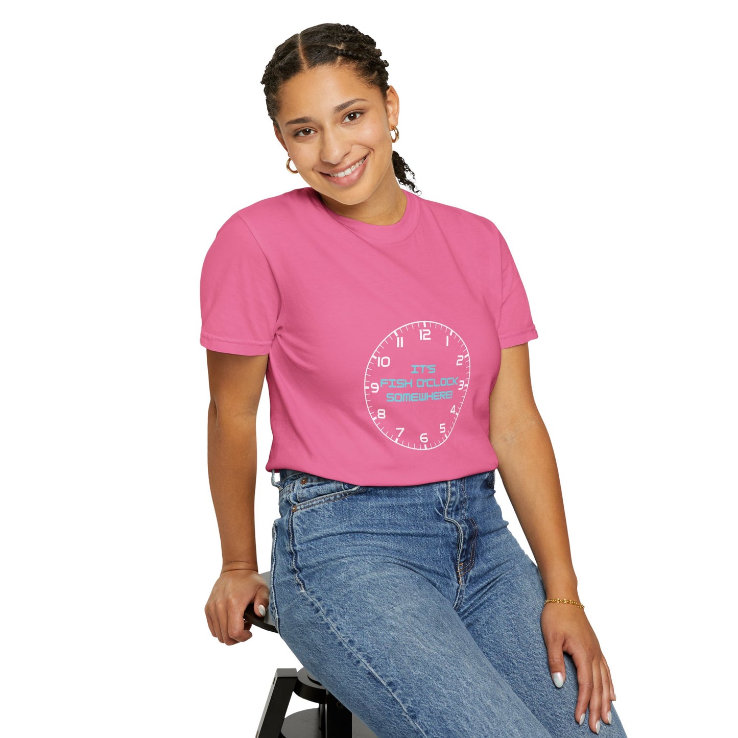 Unisex "It's Fish O'Clock Somewhere!" T-Shirt - Fun Garment-Dyed Tee for Fishing Lovers