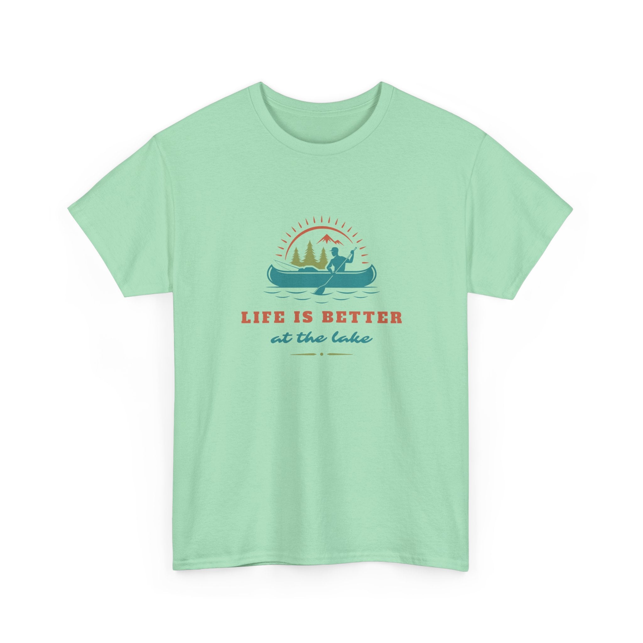 Life is Better at the Lake Unisex Heavy Cotton T-Shirt - Comfortable Outdoor Shirt