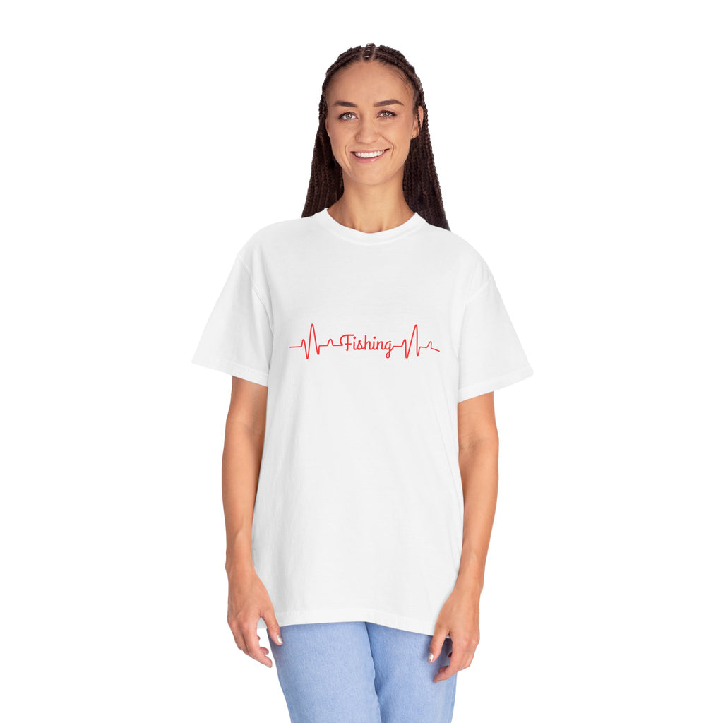 "Fishing Heartbeat" Unisex Garment-Dyed T-Shirt