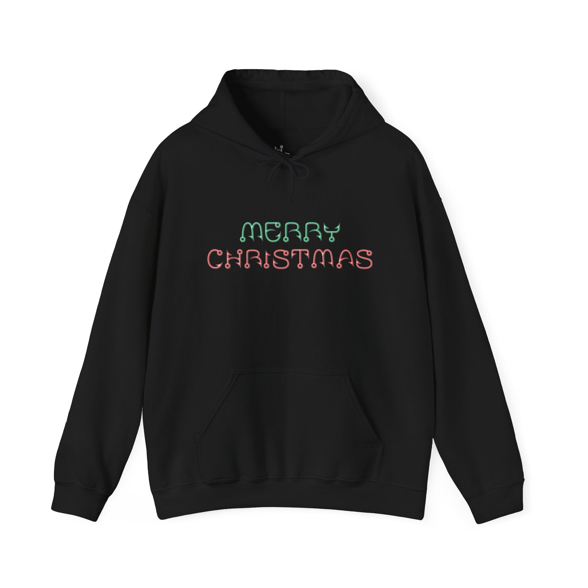 Merry Christmas Fishing Hook Script Hoodie — Cozy Holiday Sweatshirt