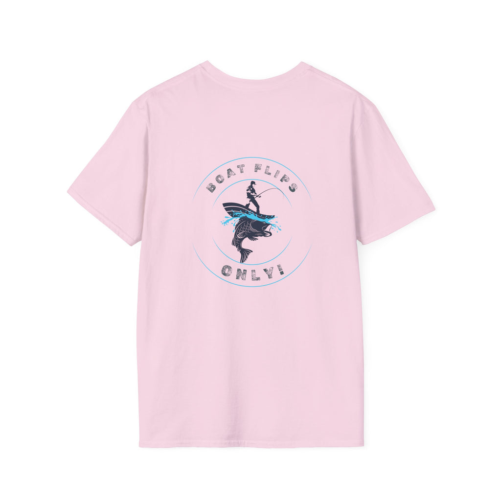"BFO: Boat Flips Only" Unisex Softstyle T-Shirt - Perfect for Fishing Enthusiasts