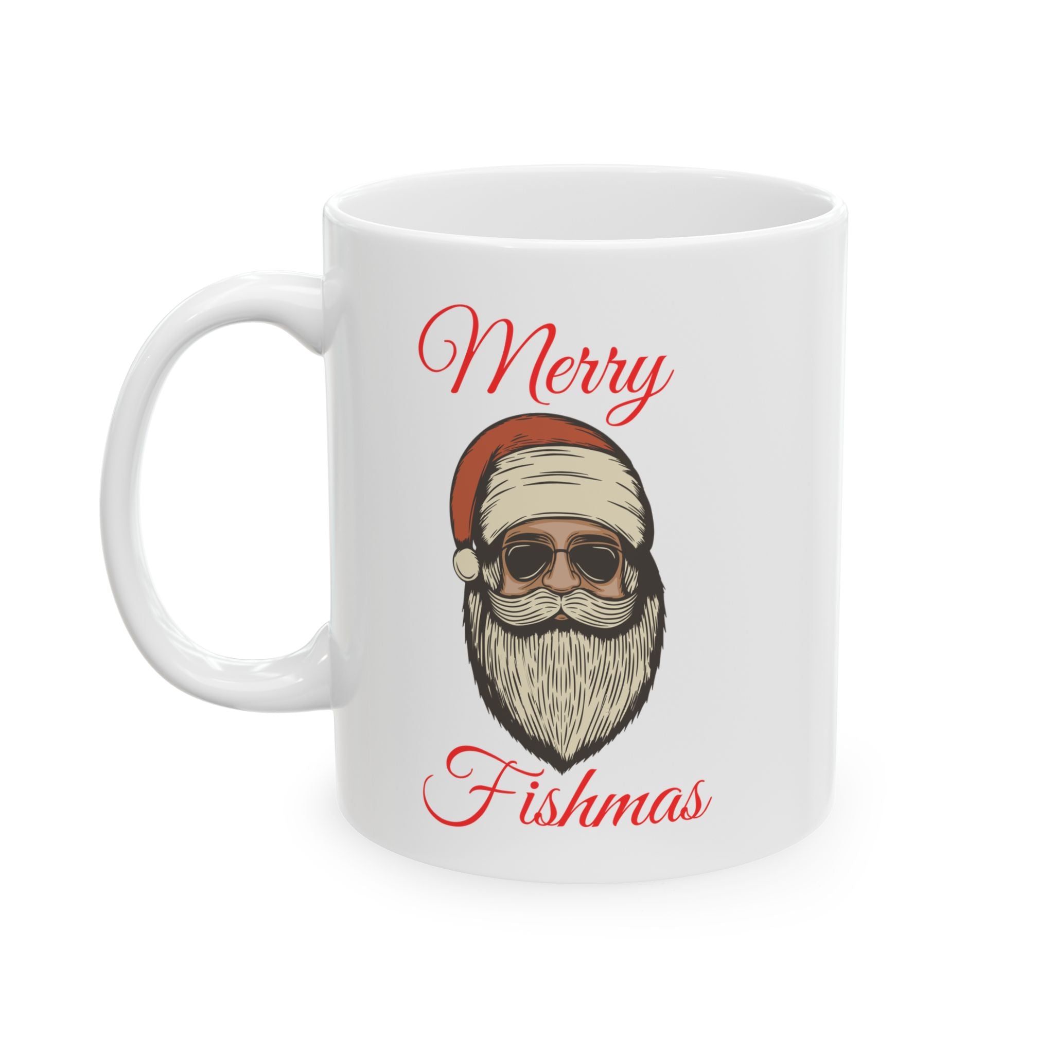Merry Fishmas Ceramic Mug — "Merry Fishmas" Holiday Coffee Cup (11oz & 15oz)