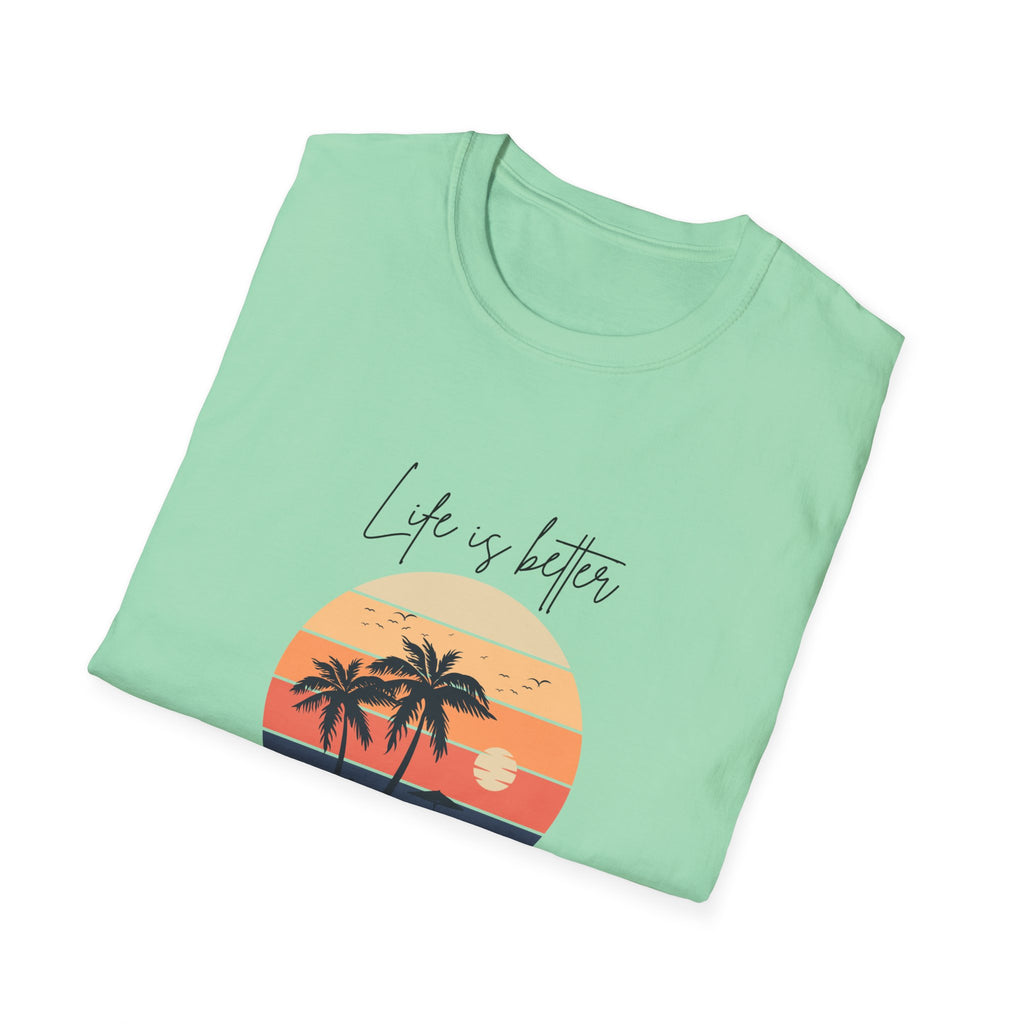 Life is Better @ The Beach Unisex Softstyle T-Shirt
