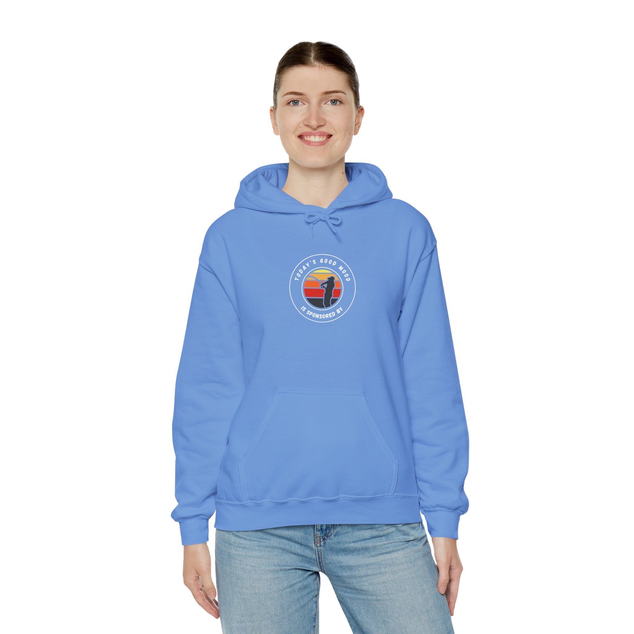 "Today's Good Mood Is Sponsored By Fishing" Retro-Inspired Unisex Hoodie with Cool Graphic Design